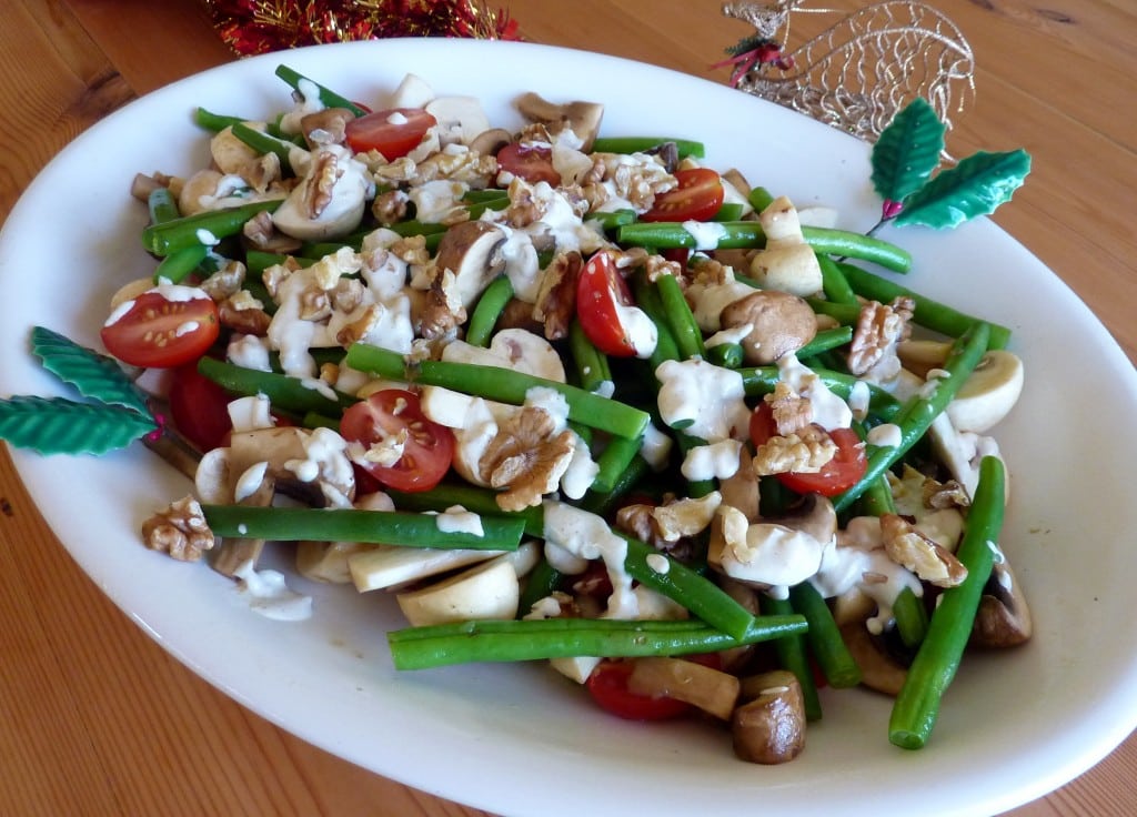 Marinated Mushroom, Green Bean and Cherry Tomato Salad Lambs Ears and