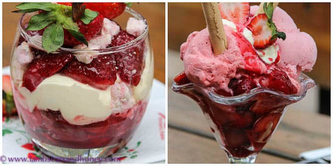 Strawberry Eton Mess & strawberry sundae