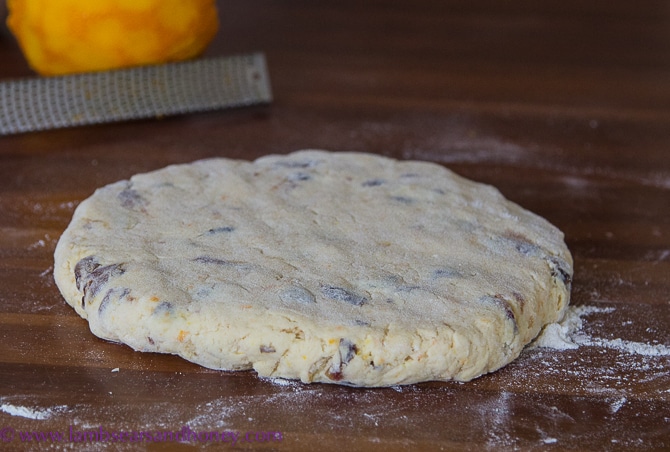 Date, Orange & Sour Cream Scones dough