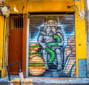 Street art depiction of the genius of garaffo, palermo
