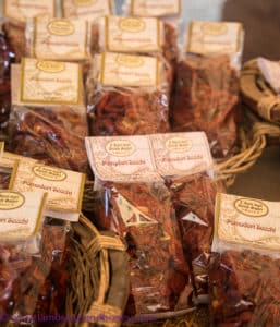 Ortigia market, pre-packaged dried tomatoes