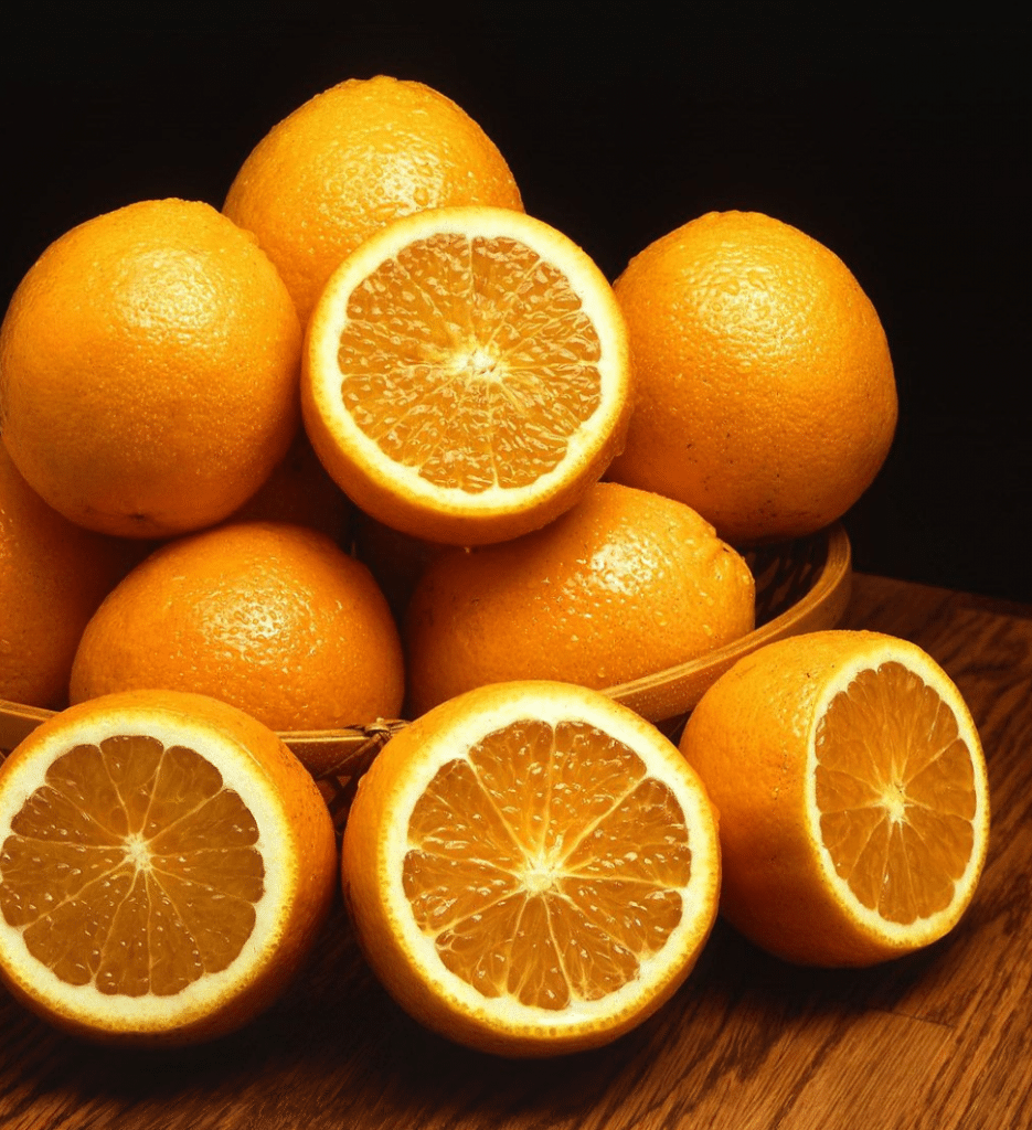 fennel braised in orange juice - oranges.