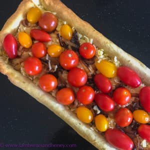 simple cherry tomato and thyme tart